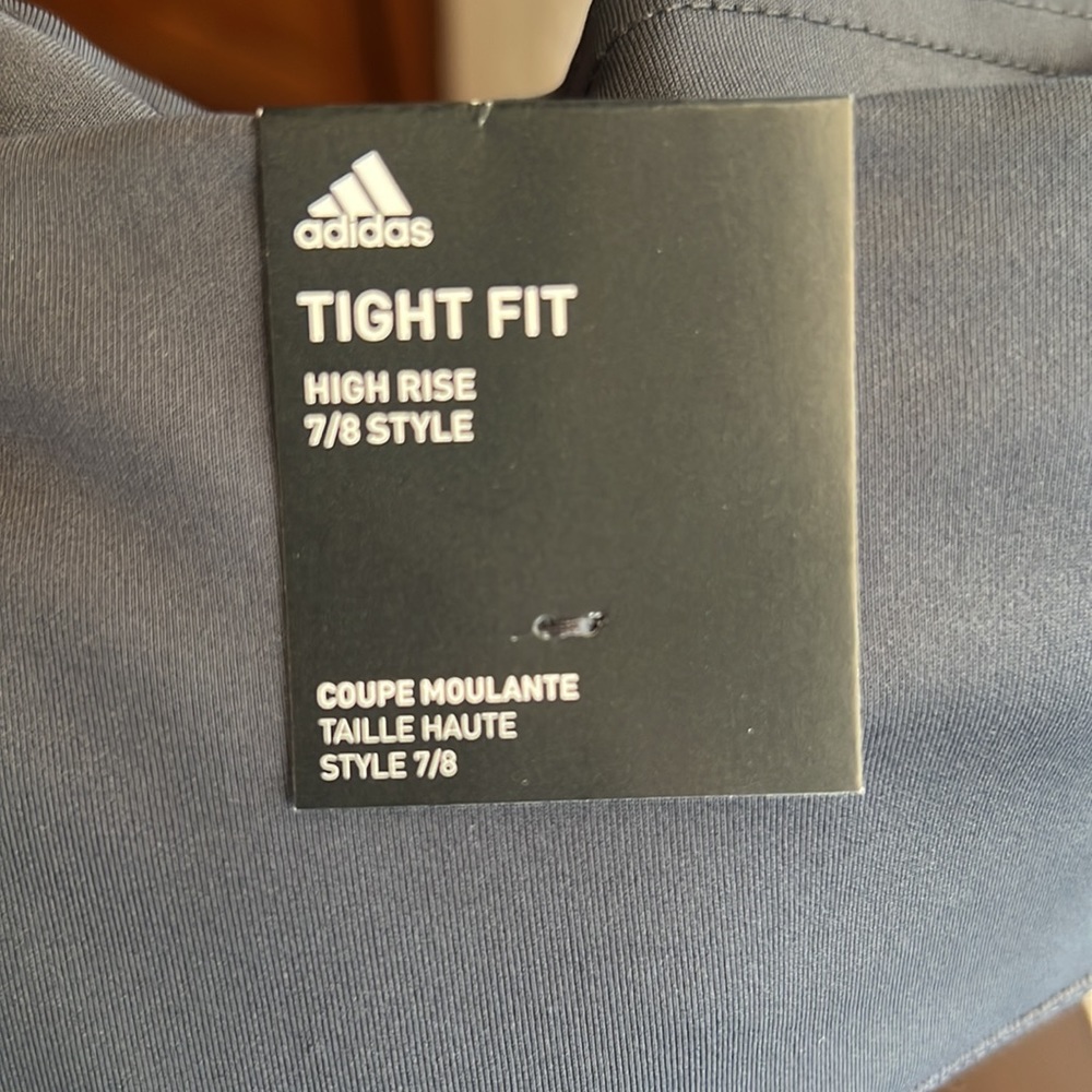 ADIDAS Ladies' 3-Stripe w/Mesh NWT leggings Carbon Sz Med Tight Fit 7/8 Style - Picture 12 of 15